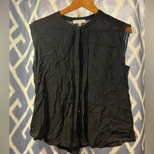 Anthropology Eri and Ali Black Button Up Tank Size M